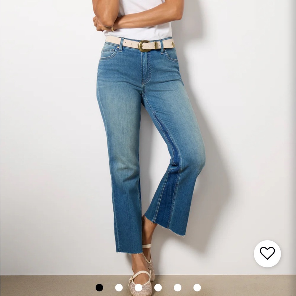 Kut from the Kloth Mid Blue Cropped Wide-Leg Jeans